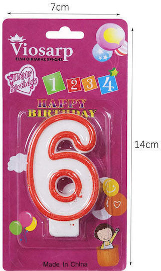 Lumanare De Ziua De Naștere 6 – Lumanare Număr Happy Birthday