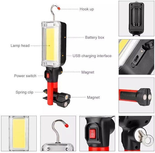 Rechargeable LED Workshop Lighting Extension Cord up to 700 lm