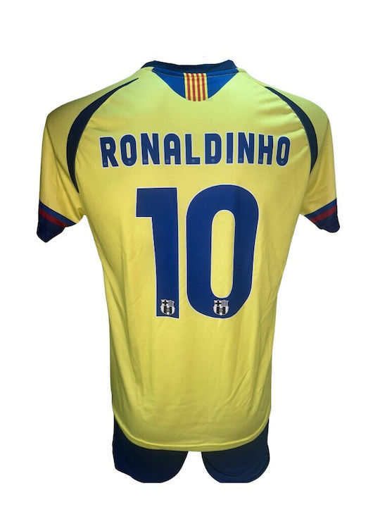 Set de Fotbal pentru Copii Barcelona Ronaldinho Galben Albastru 190726-14
