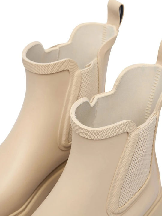 Women's Ankle Boots with Mid Heel Beige