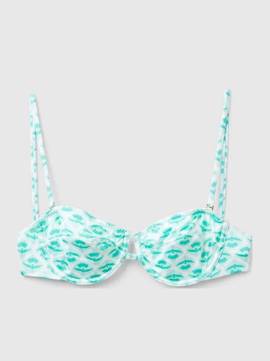 Set Bikini Blumen Türkis
