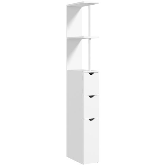HomCom 834-114V80WT Bathroom Column Cabinet Floor 15x33x136.8cm White
