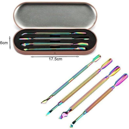 Set Tool Case Set Pusher Nail Art 4 Pcs Nail Tools