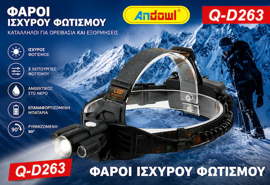 Andowl Rechargeable LED Head Flashlight