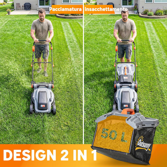 Outsunny Μηχανή Γκαζόν Ηλεκτρική 1800W