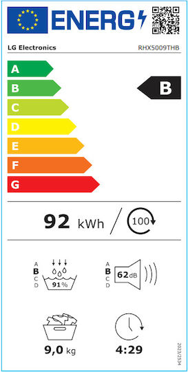 LG RHX5009THB Στεγνωτήριο 9kg με Αντλία Θερμότητας