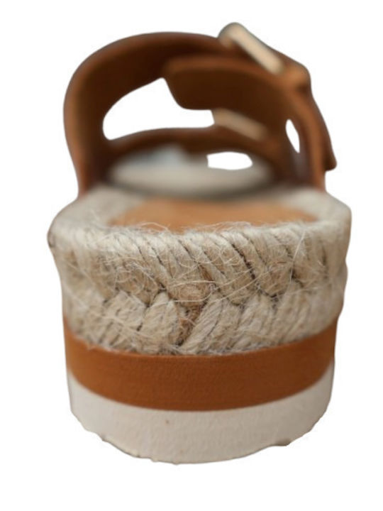 Damen Flache Sandalen Braun