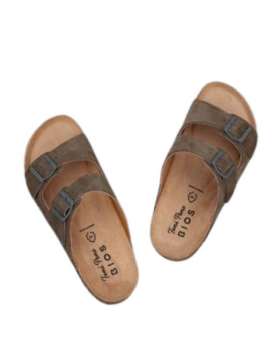 Leder Herrensandalen in Grün