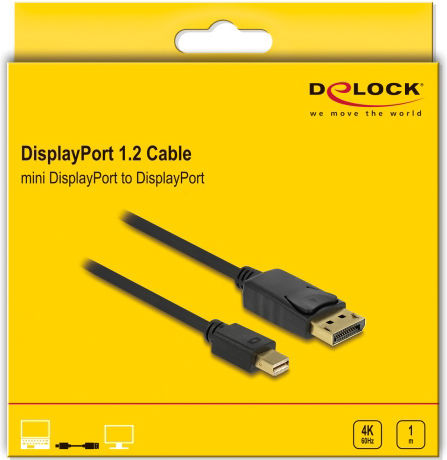 DeLock Кабел DisplayPort мъжки - mini DisplayPort мъжки 1м Черен (82698)