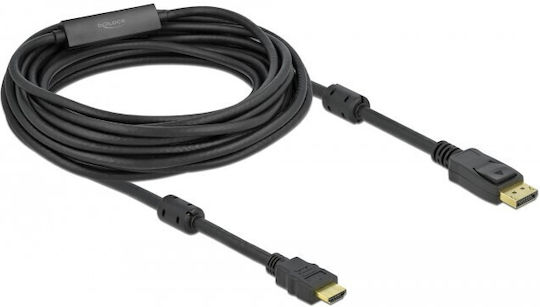 DeLock Кабел DisplayPort мъжки - HDMI мъжки 10м Черен (85960)
