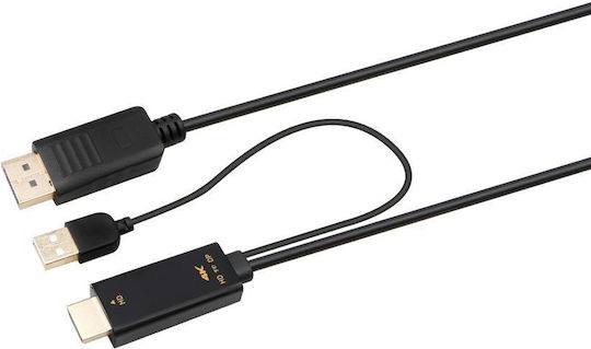 Microconnect Cable DisplayPort male - HDMI male 2m Μαύρο (HDMI-DP-CON3)