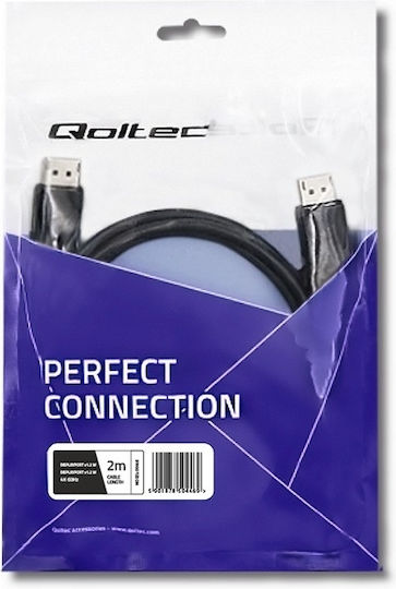 Qoltec Cable DisplayPort male - DisplayPort male 2m Black (50446)