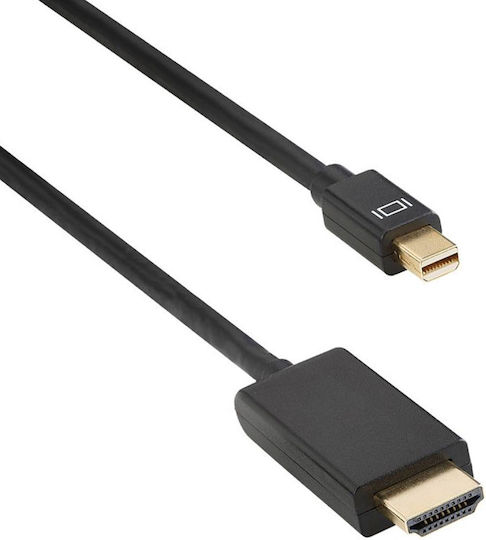 Cable mini DisplayPort male - HDMI male 3m Black (18280)