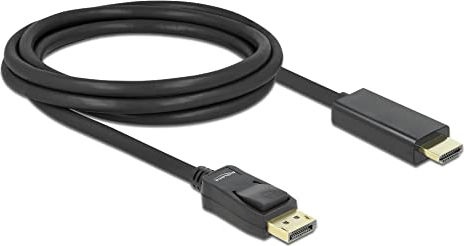 DeLock Кабел DisplayPort мъжки - HDMI мъжки 2м Черен (82587)