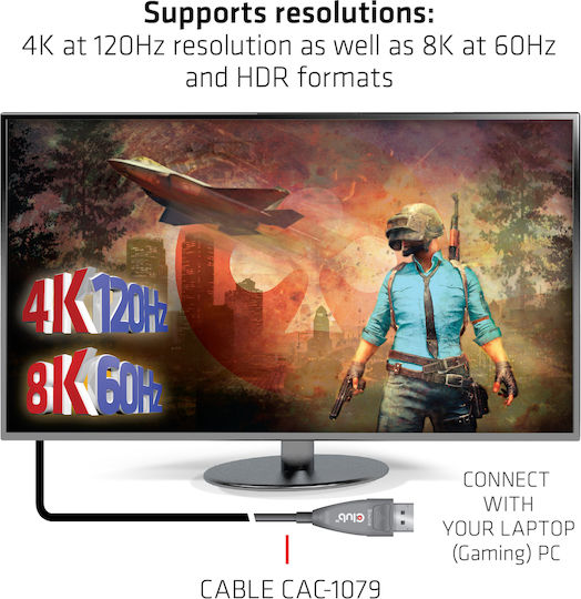 Club3D Кабел DisplayPort мъжки - DisplayPort мъжки 20м Черен (CAC-1079)