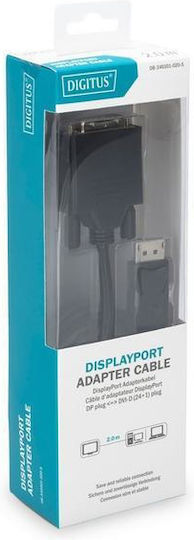 Digitus Cable DisplayPort male - DVI male 2m Μαύρο (DB-340301-020-S)
