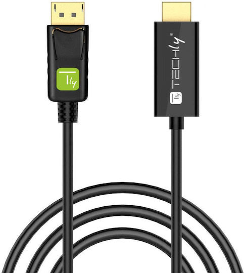 Techly Kabel DisplayPort-Stecker - HDMI-Stecker 2m Schwarz (ICOC-DSP-H12-020)