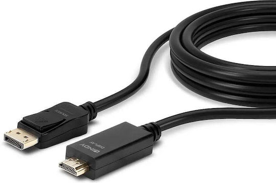 Lindy Cablu DisplayPort - HDMI de sex masculin 3m Negru (36923)