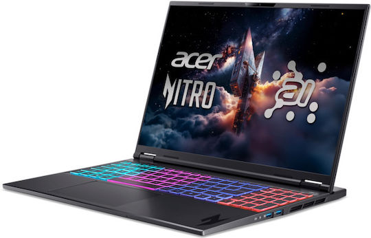 Acer Nitro 16S AI AN16S-61 16" IPS QHD+ (Ryzen AI 300 Series-7 350/1TB SSD + 1TB SSD/GeForce RTX 5070 Ti/W11 Home) Обсидианско черно (US Клавиатура)