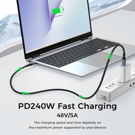 Καλώδιο USB-C σε USB-C Techsuit TitanSync Pro (CX2) 240W - 480Mbps - Fast Charging - E-marker Chip 2m