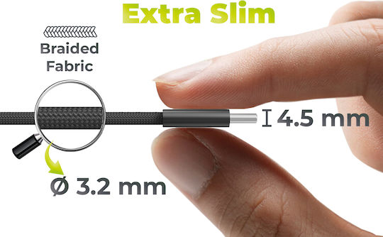 Mobile Origin Braided USB 2.0 Video Cable USB-C Male - USB-C 60W PD Black 1m MO-USC-CB11-BLK