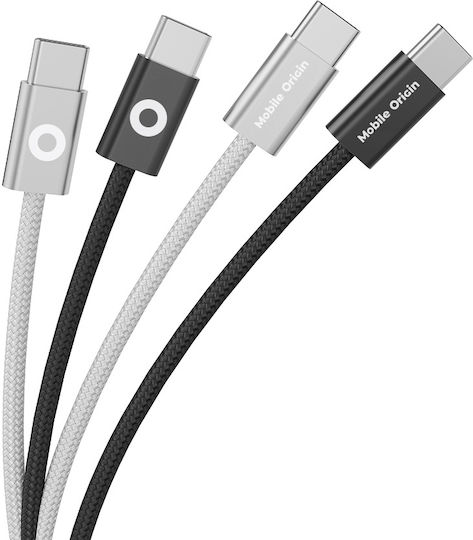Mobile Origin Braided USB 2.0 Video Cable USB-C Male - USB-C 60W PD Black 1m MO-USC-CB11-BLK
