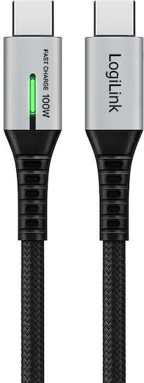 LogiLink USB 3.2 Cable USB-C male - USB-C 100W PD Μαύρο 1m CU0432