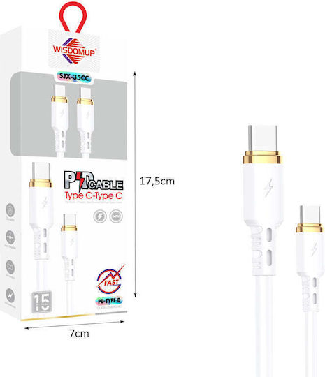 WisdomUp USB 2.0 Cable USB-C male - USB-C PD