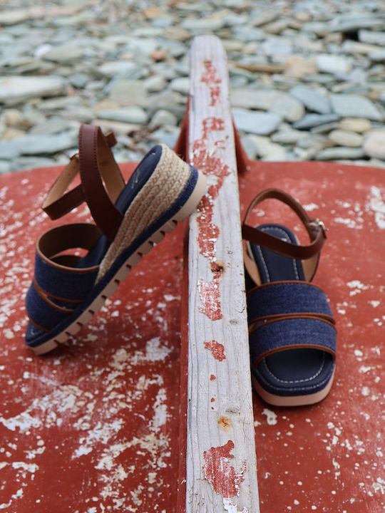 Sommer Damenplattformen Marineblaue