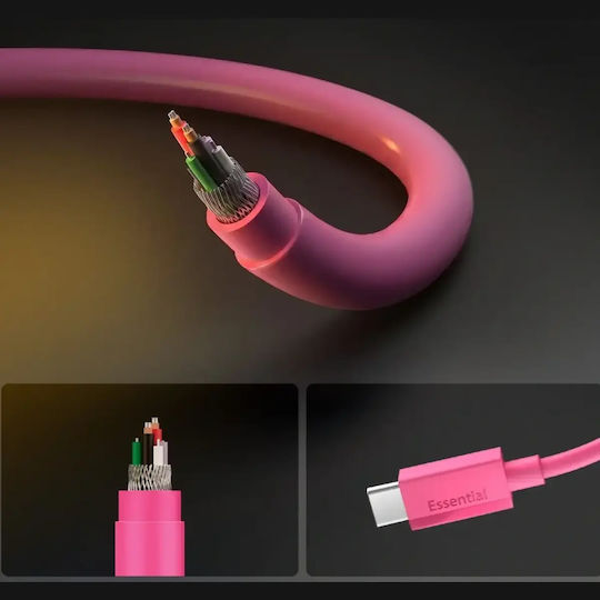Spigen USB 2.0 USB-C Male - USB-C 60W PD Pink 1m Cable