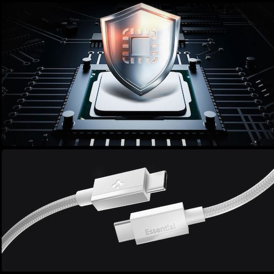 Spigen Cablu USB 2.0 USB-C Mascul - USB-C 60W Alb 1.5m ACA10416