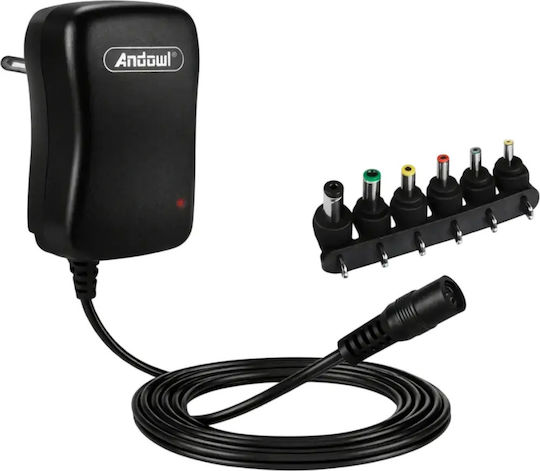 Andowl Q-CD16P Универсално Захранващо Блокче с Регулируемо Напрежение 3 до 9V с Мощност 45W с 6 Букси