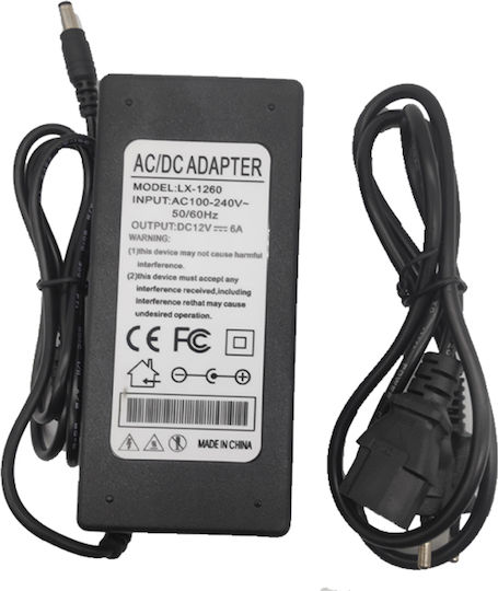 Universal Power Adapter 12V 6A with Power 72W (235724)