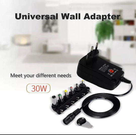 Minwa Universal Τροφοδοτικό Ρυθμιζόμενης Τάσης 3 έως 12V με Ισχύ 30W με 6 βύσματα (05.05.0025)