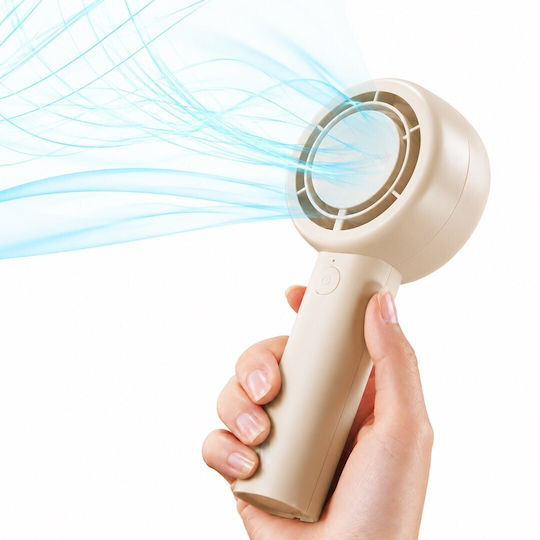 Aecooly Tragbarer Klappbarer Handgehaltener Ventilator Mini Aprikosenfarbe Kompakt Büro Outdoor Nutzung