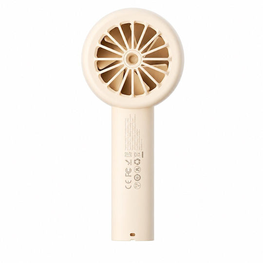 Aecooly Tragbarer Klappbarer Handgehaltener Ventilator Mini Aprikosenfarbe Kompakt Büro Outdoor Nutzung