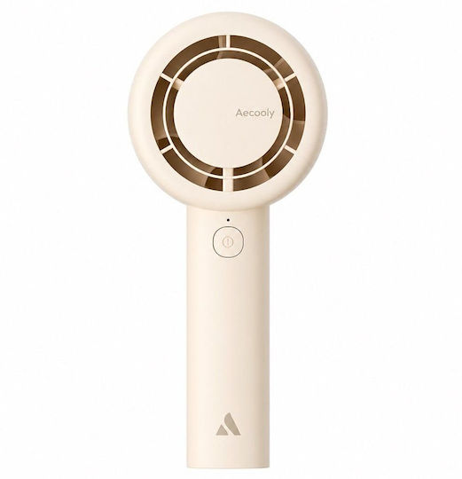 Aecooly Tragbarer Handgehaltener Doppelring Klare Luft Ventilator 3000mah Batteriekapazität Beiges