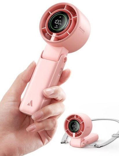 Aecooly Halo 02 Tragbarer Handgehaltener Ventilator Rosa 3600mah 5 Geschwindigkeiten