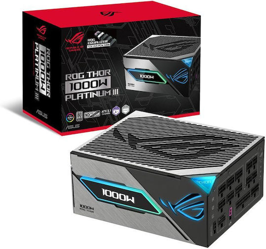 Asus ROG Thor Platinum III 1000W Черен Захранващ Блок За Компютър Full Modular 80 Plus Platinum