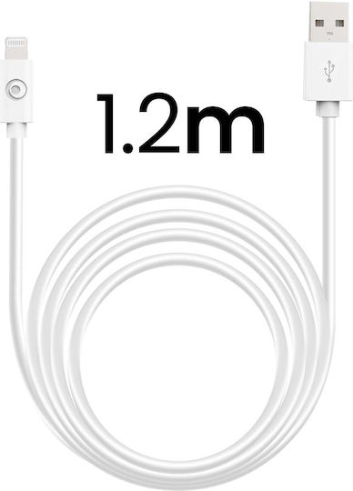 Bigben Connected Usb A Lightning Cable 1.2m 2.4a White