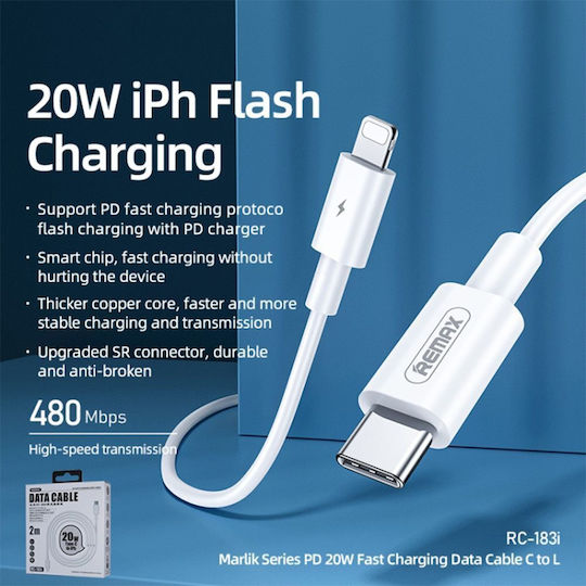 Remax USB-C zu Lightning Kabel 20W Weiß 2m (047513)
