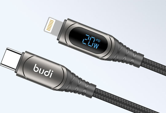 Budi 229TL Braided USB-C to Lightning Cable 20W Μαύρο 1.5m