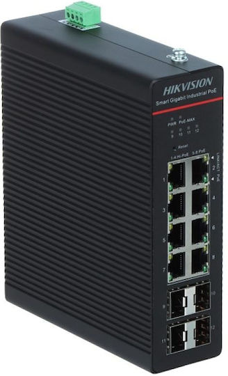 Hikvision DS-3T1512HP-SI-8P4F/NPU Managed PoE++ Switch with 8 Ethernet Ports and 4 SFP Ports