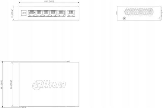 Dahua CS4006-4GT-36 Управляем L2 PoE+ Суич с 4 Gigabit (1Gbps) Ethernet Порта