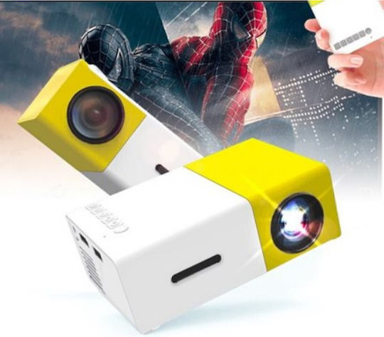 Factory YG-300 Mini Proiector LCD LED cu Difuzoare Incorporate Galben