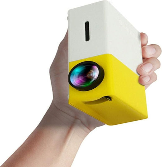 Factory YG-300 Mini Proiector LCD LED cu Difuzoare Incorporate Galben