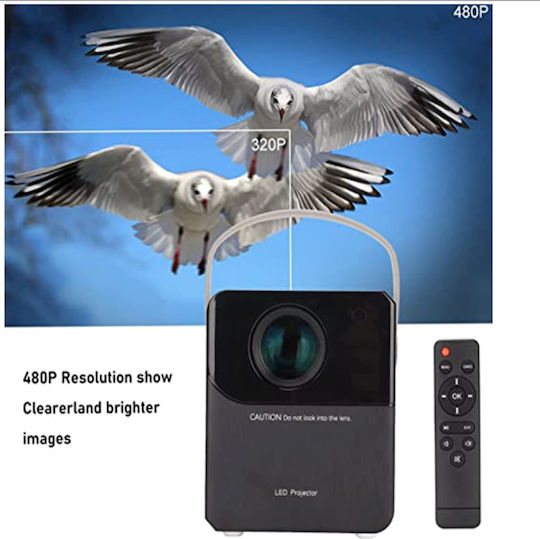 M800 Mini Projector LCD Full HD LED Lamp with Built-in Speakers Black