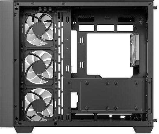 Deepcool CG380U 3F Gaming Micro Tower Computer Case with Side Window and ARGB Lighting Black