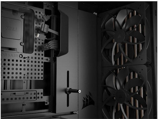 Corsair Frame 5000D WOOD RS Геймърски Midi Tower Компютърна кутия със Страничен прозорец Черен