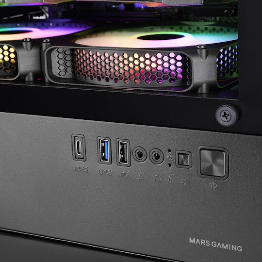 Mars Gaming MC-VECTOR Gaming Micro Tower Κουτί Υπολογιστή με RGB Φωτισμό Μαύρο